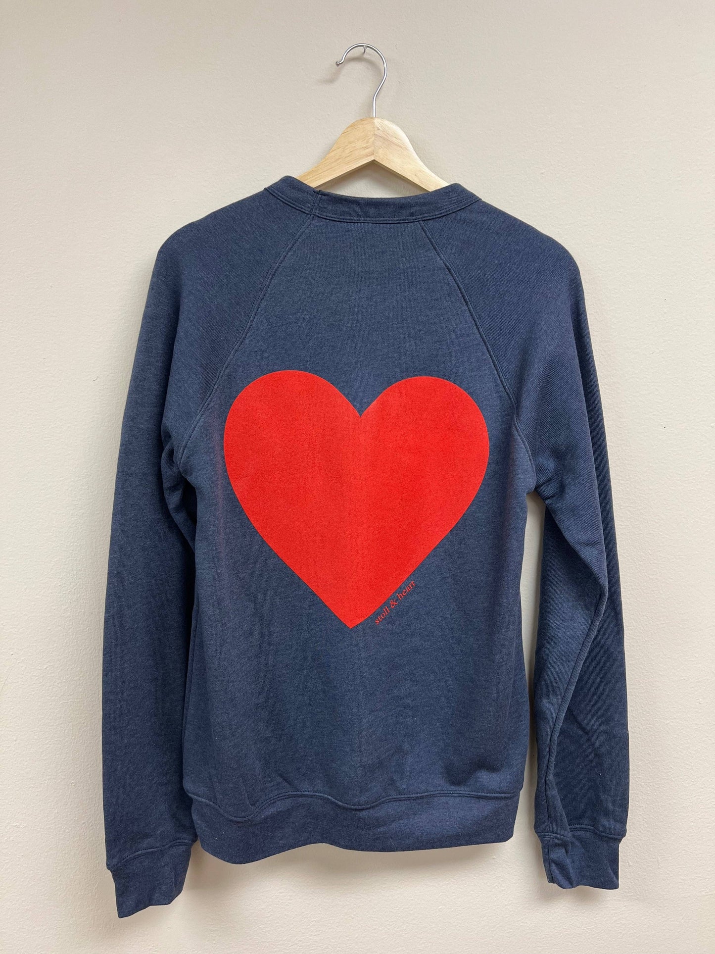 Share The Love Sweatshirt - Navy w/Red Heart - KDJ