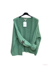 Thick cardigan with mohair and stars at the elbows #3559