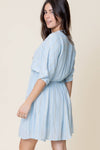 Sequin Stripe Kimono Sleeve Mini Dress