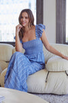 SMOCKED TIERED MAXI DRESS