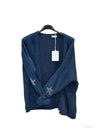 Thick cardigan with mohair and stars at the elbows #3559