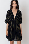 Sequin Stripe Kimono Sleeve Mini Dress