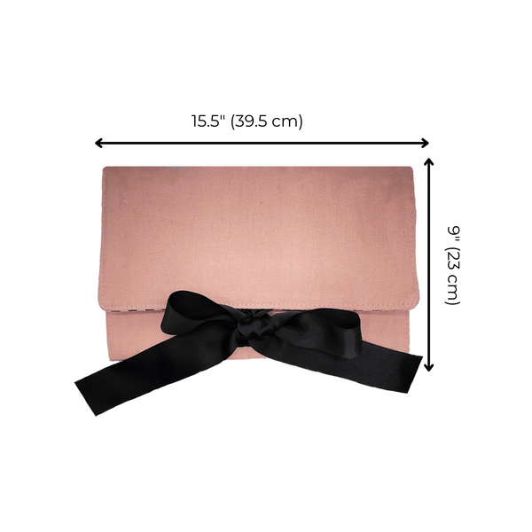 Large Jewelry Roll, Travel Pouch, Pink/Blush