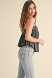 T4101   CROCHET CONTRASTED TANK TOP