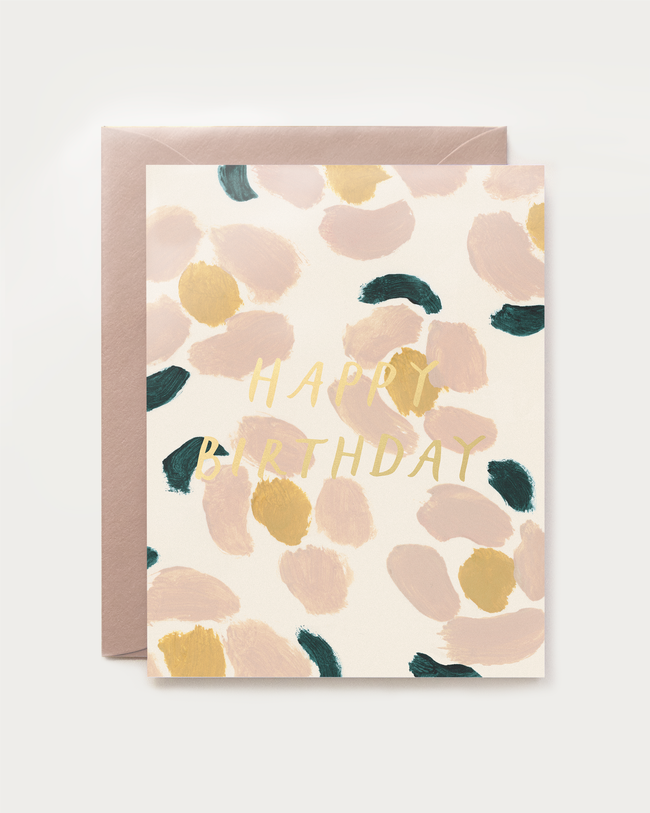Happy Birthday Ochre Card