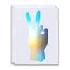Peace Hand Hologram Note Card