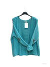 Thick cardigan with mohair and stars at the elbows #3559