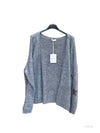 Thick cardigan with mohair and stars at the elbows #3559