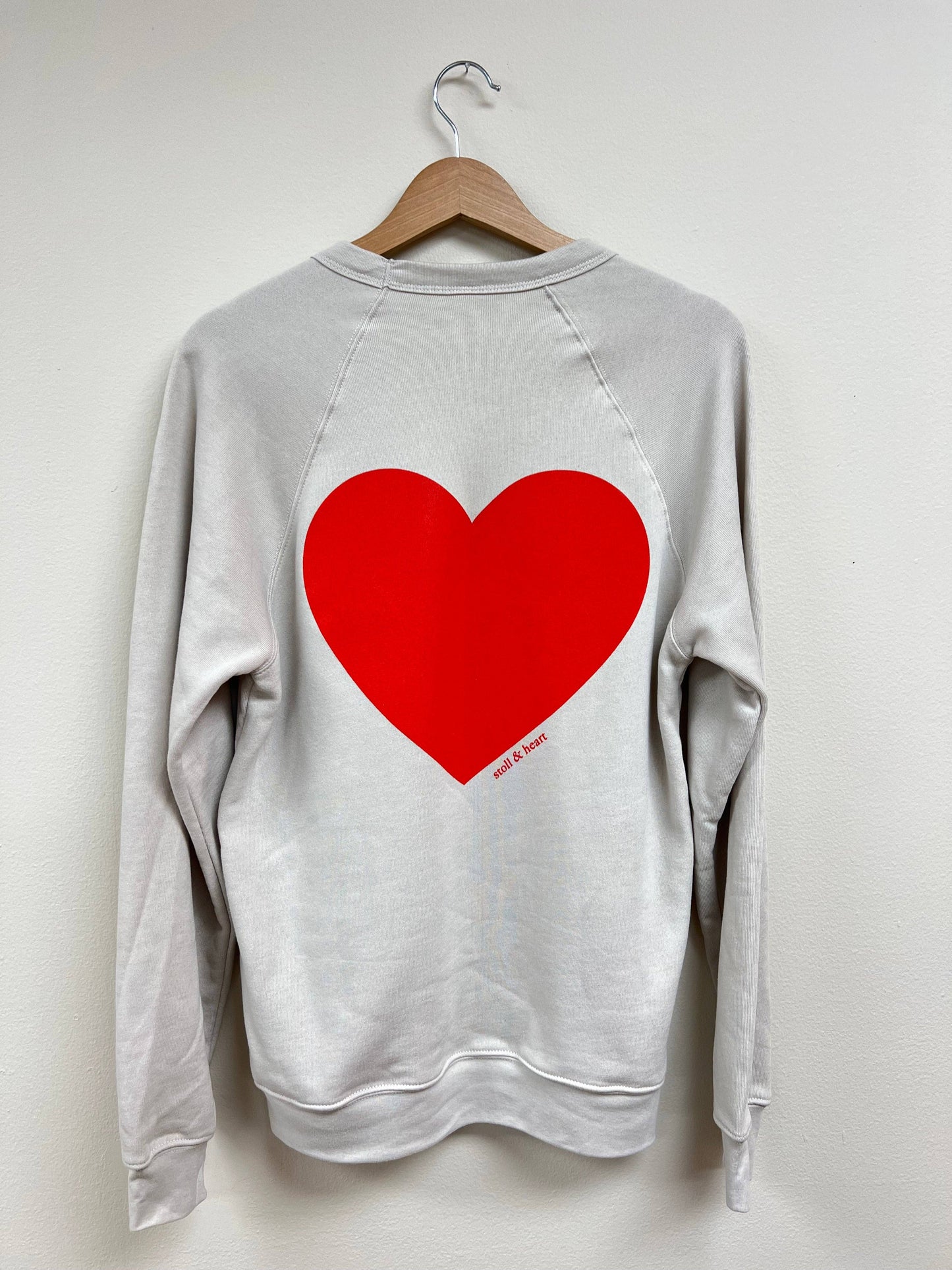 Share The Love Sweatshirt - Beige w/Red Heart - KDJ