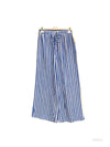 Wide-striped cotton gauze pants