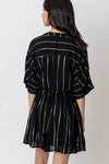 Sequin Stripe Kimono Sleeve Mini Dress