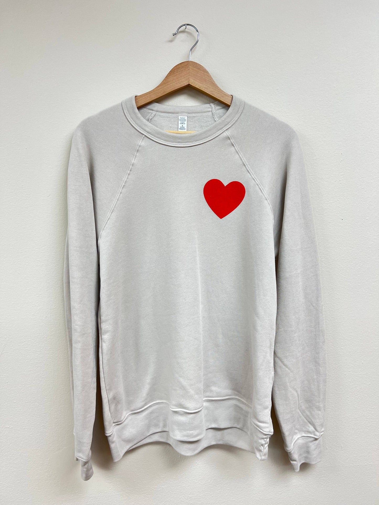 Share The Love Sweatshirt - Beige w/Red Heart - KDJ