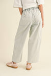 P3819  STRIPE AND WASHED EFFECT BARREL SHAPE PANTS
