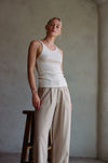 PK1005 | Knit 100% Organic Cotton Garment Washed Ribbed Tank