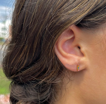 OVAL BEADED BOHO EARRINGS