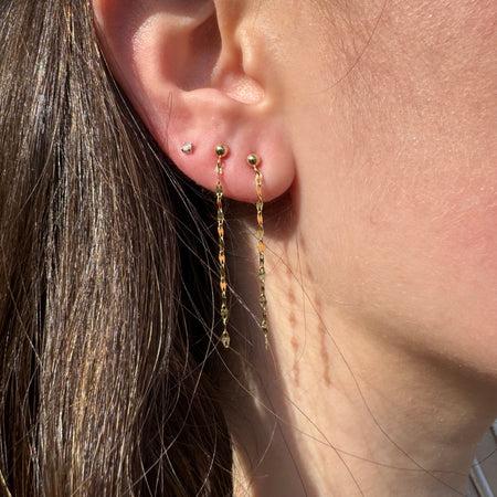 STARRY NIGHT EMERALD DROP HOOP EARRINGS