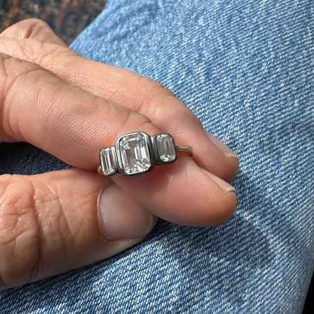 CONSTELLATION WHITE TOPAZ SIGNET RING