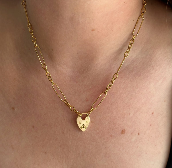 HEART OF GOLD LOCK NECKLACE