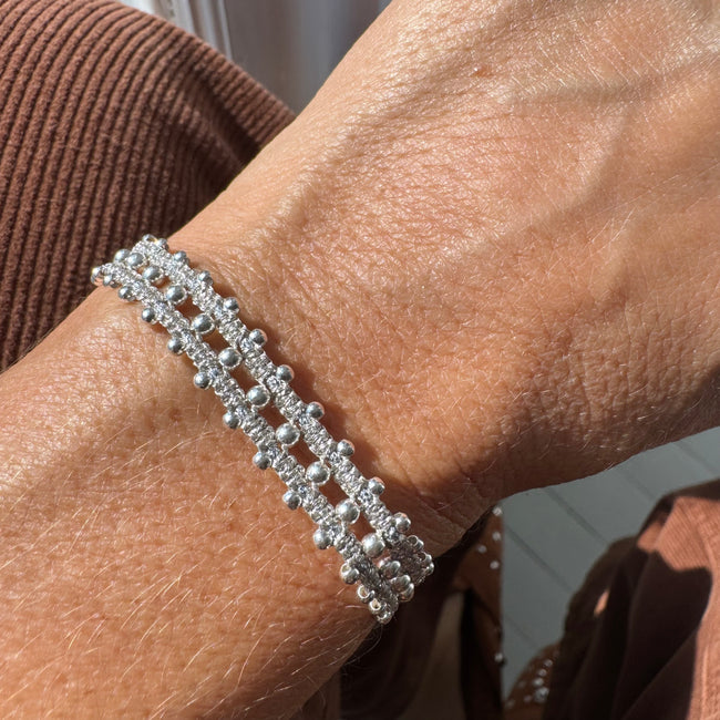 BEADED SILVER BRACELET