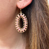 OVAL BEADED BOHO EARRINGS