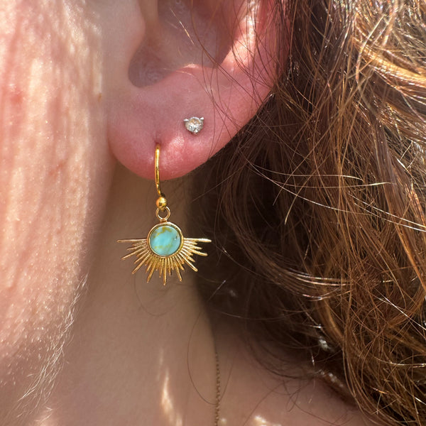 TURQUOISE SUN EARRINGS