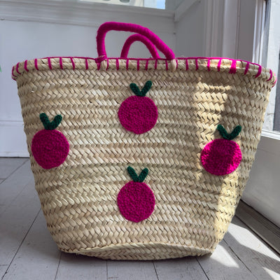 PLUM STRAW TOTE BAG