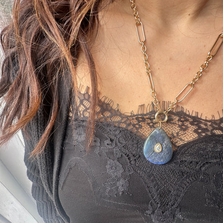 SERENE TOPAZ & MOONSTONE CLUSTER NECKLACE