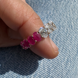 ARABELLA LAB GROWN DIAMOND AND RUBY ETERNITY BAND