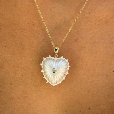 ALL MINE PEARL HEART NECKLACE