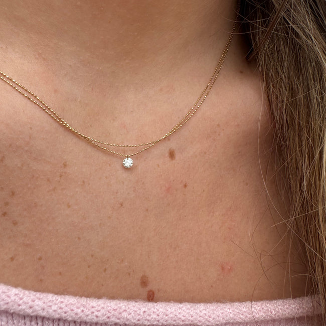 DOUBLE CHAIN STARLIGHT DIAMOND NECKLACE