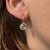 ROUND BRILLIANT WHITE TOPAZ & DIAMOND EARRINGS