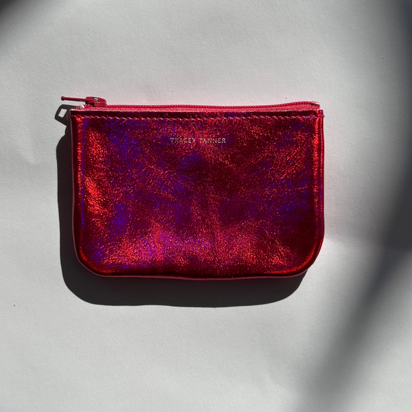 FOIL BUBBLEGUM ZIP POUCH