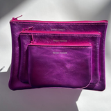 HOLOGRAM FUSCHIA ZIP POUCH