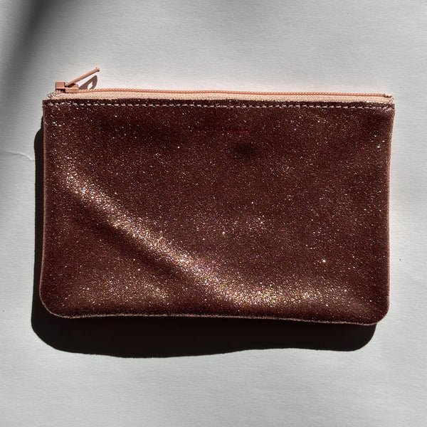 SPARKLE PEACH ZIP POUCH