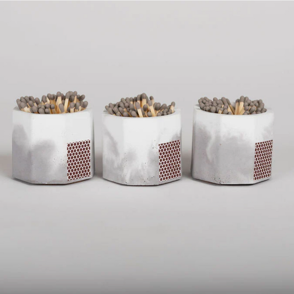 GREY & WHITE MATCH STICK HOLDER