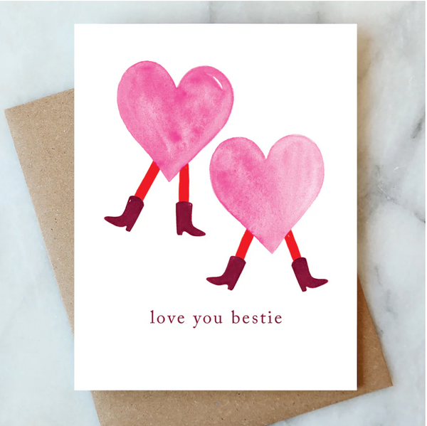 DANCING HEARTS BESTIE CARD