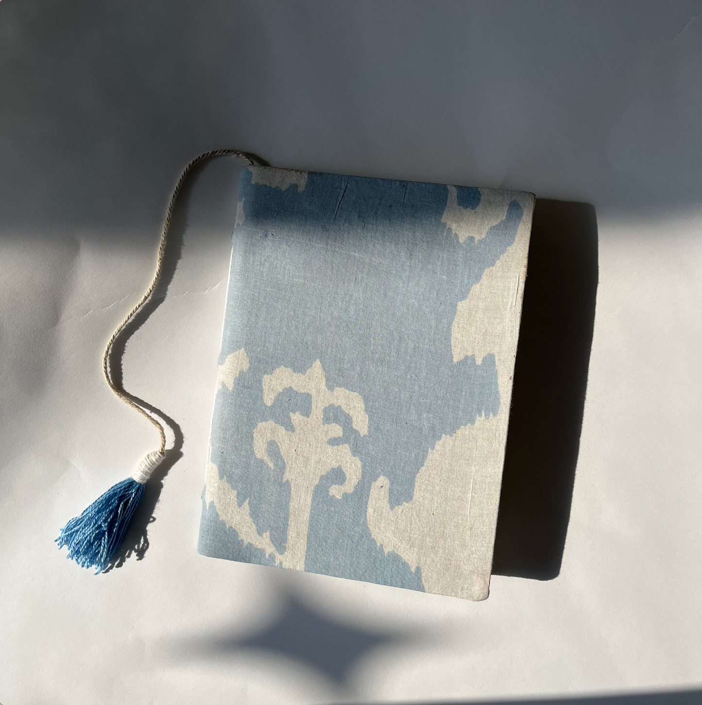 BLUE AND BEIGE PAPER JOURNAL NOTEBOOK WITH TASSEL