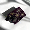 Wine Colored Velvet Pouch with Embroidered Star and Firework Design