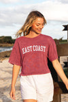 EAST COAST Cropped Mineral Graphic Top