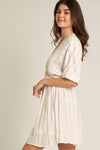 Sequin Stripe Kimono Sleeve Mini Dress