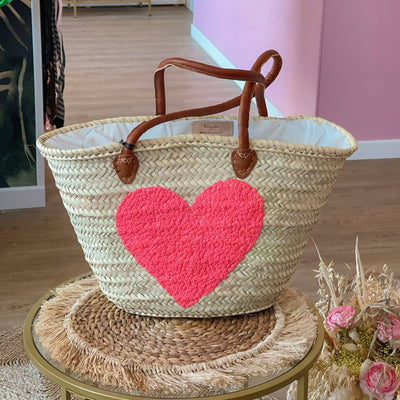 French Basket Tote Bag with Double Handles