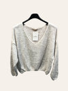 V-neck crop sweater with a tight hem #20678