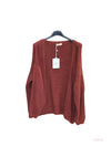 Thick cardigan with mohair and stars at the elbows #3559