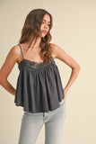 T4101   CROCHET CONTRASTED TANK TOP