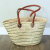 Trendy straw bags , straw beach bag, Leather handle