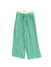 Wide-striped cotton gauze pants