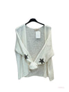 Thick cardigan with mohair and stars at the elbows #3559