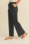 P2112     DYE AND WASH COTTON STRETCH WIDE LEG PANTS
