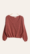 V-neck crop sweater with a tight hem #20678