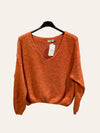 V-neck crop sweater with a tight hem #20678